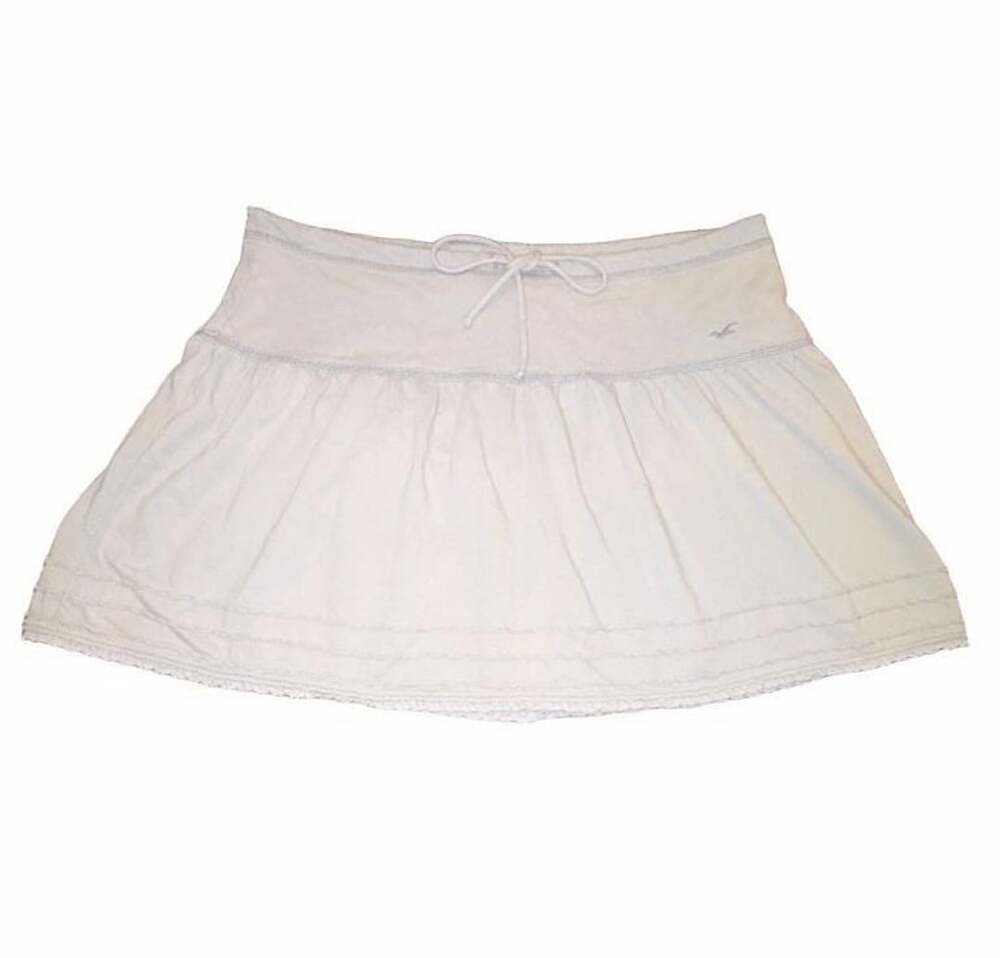 Y2K Hollister Pacific Merchants Gray Mini Skirt Low Rise Drawstring Beach